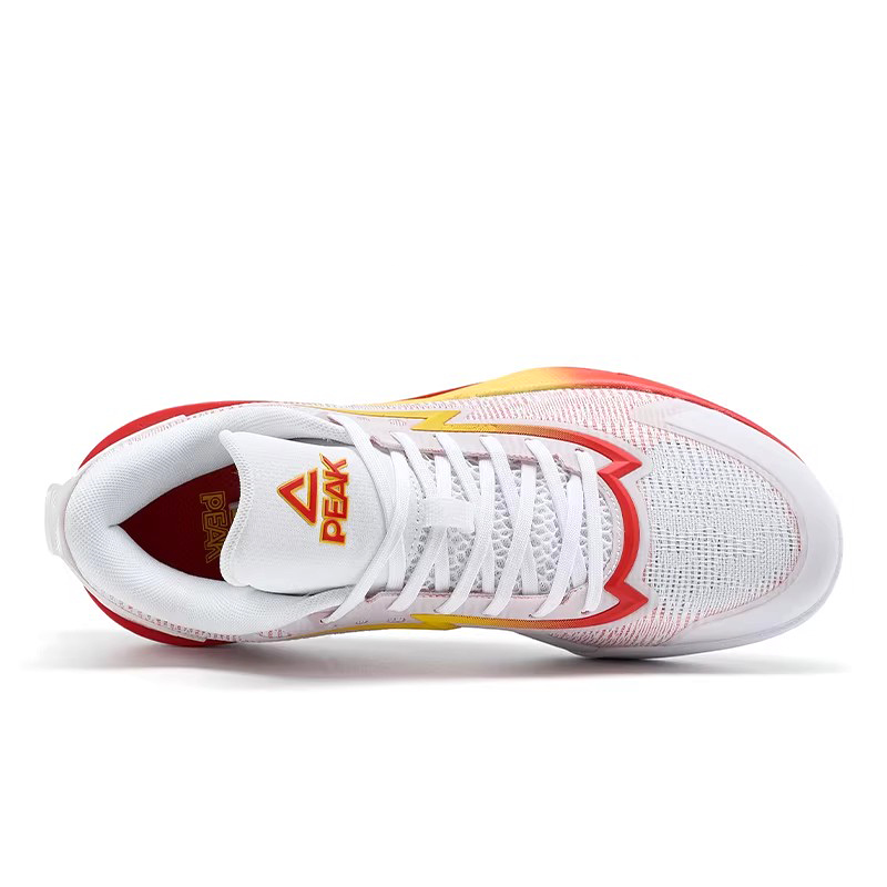 PEAK Lightning 11 Comfortable Slip Resistant Low top Basketball Shoes Men’s White Red