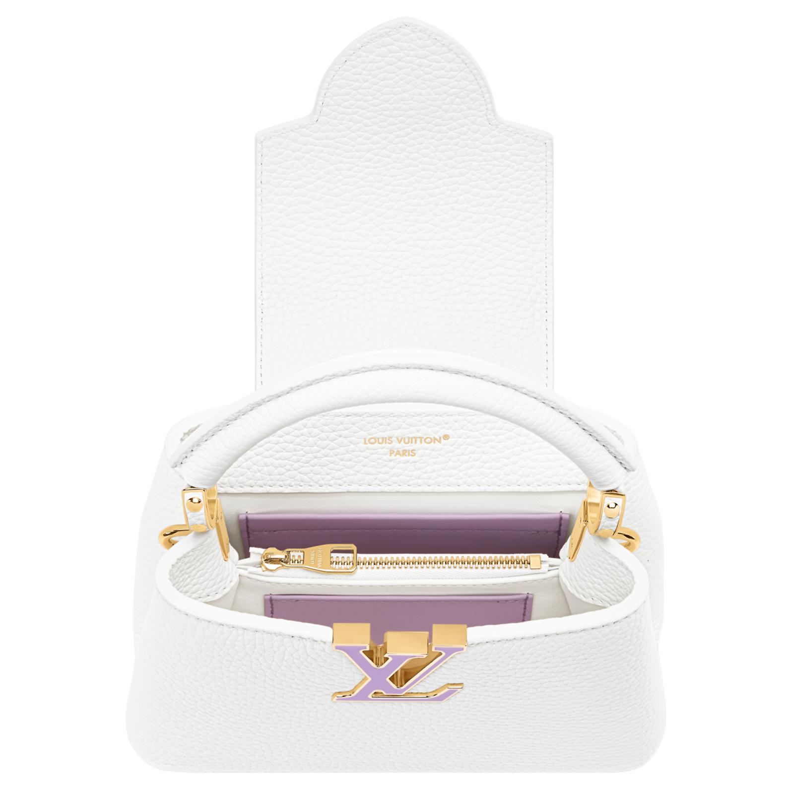 Женская сумка Louis Vuitton Capucines Mini (белая) — фото 4