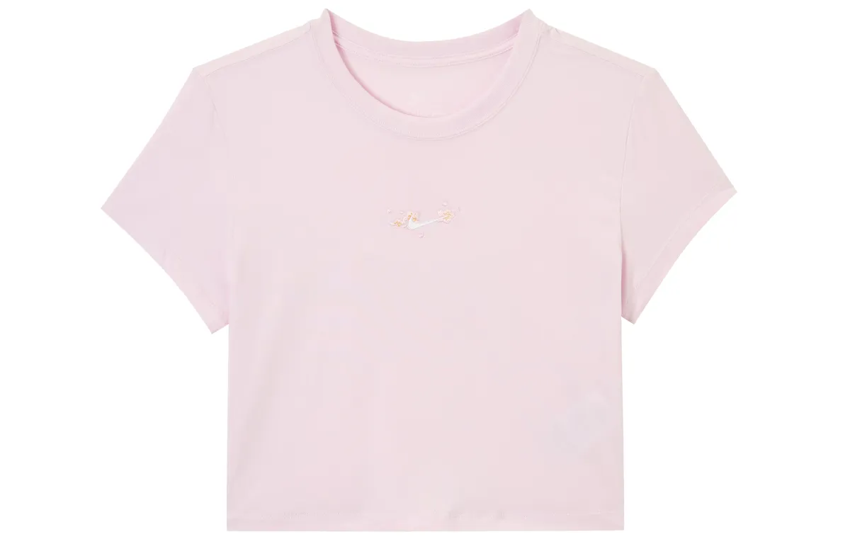 Nike T-Shirts Women's Pink Crew Neck Moderate Other