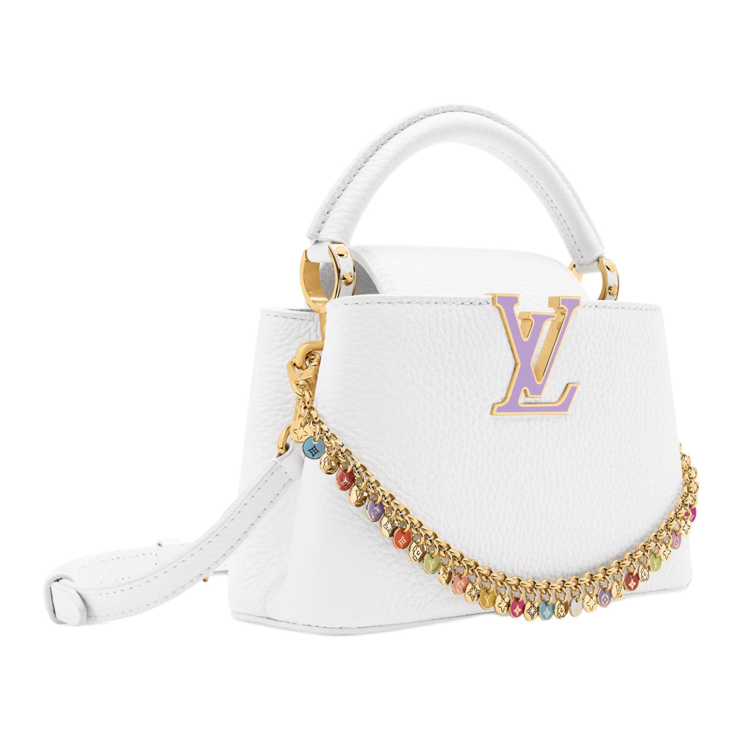 Женская сумка Louis Vuitton Capucines Mini (белая) — фото 2