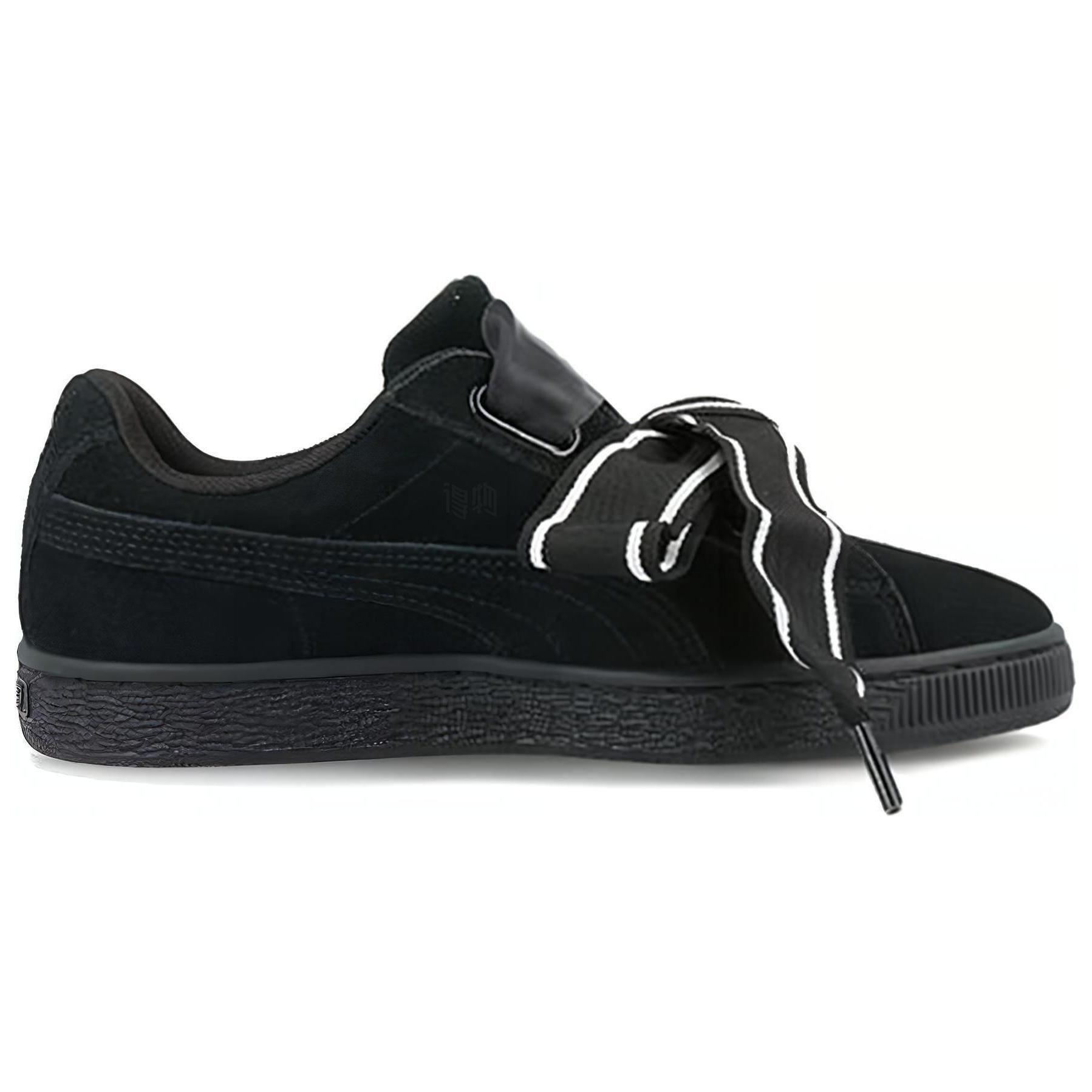 Женские кеды PUMA Suede Heart Satin II (черные) — фото 2