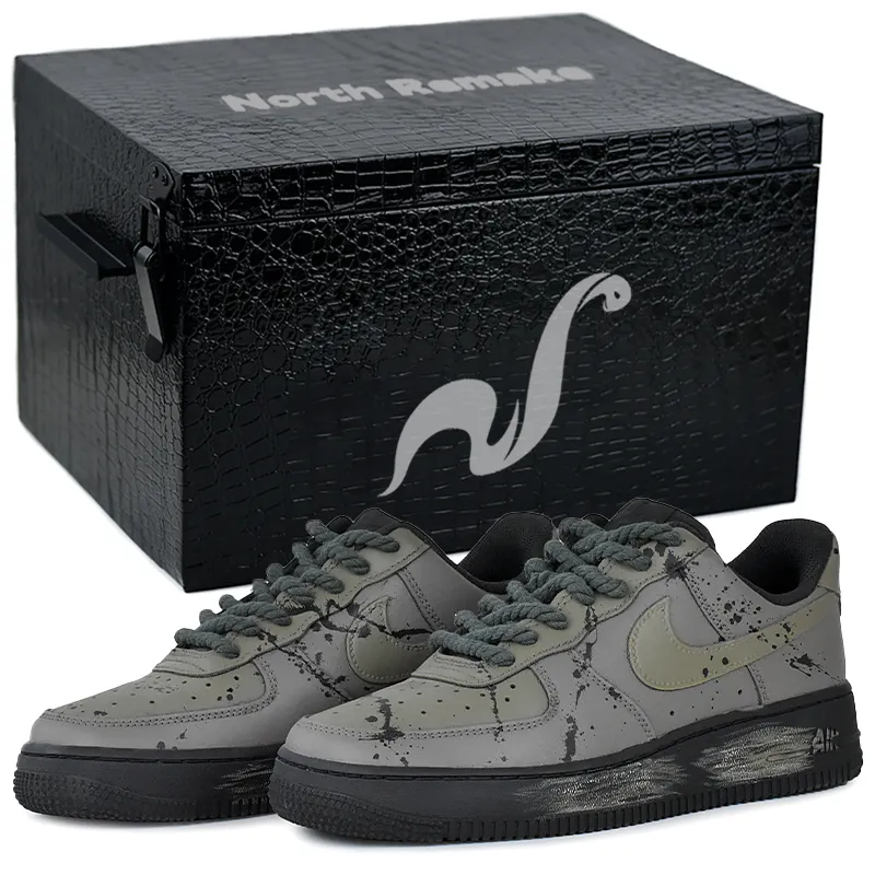 Nike Air Force 1 Abrasion Resistant Low top Skateboard Shoes Unisex Gray