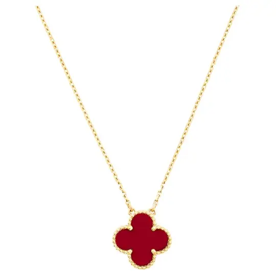Van Cleef & Arpels 2010 18kt yellow gold Alhambra Carnelian necklace