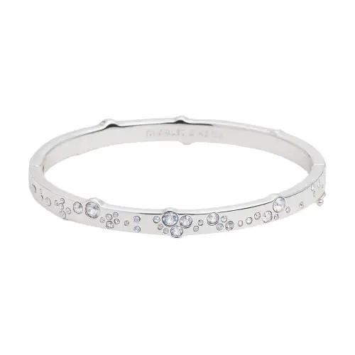 CHARLES&KEITH Small ck, popular and versatile spring style, simple bright diamond temperament ring, good luck at dinner party and annual meeting, brass crystal bracelet, women's model, Silver Silver/Rose Gold