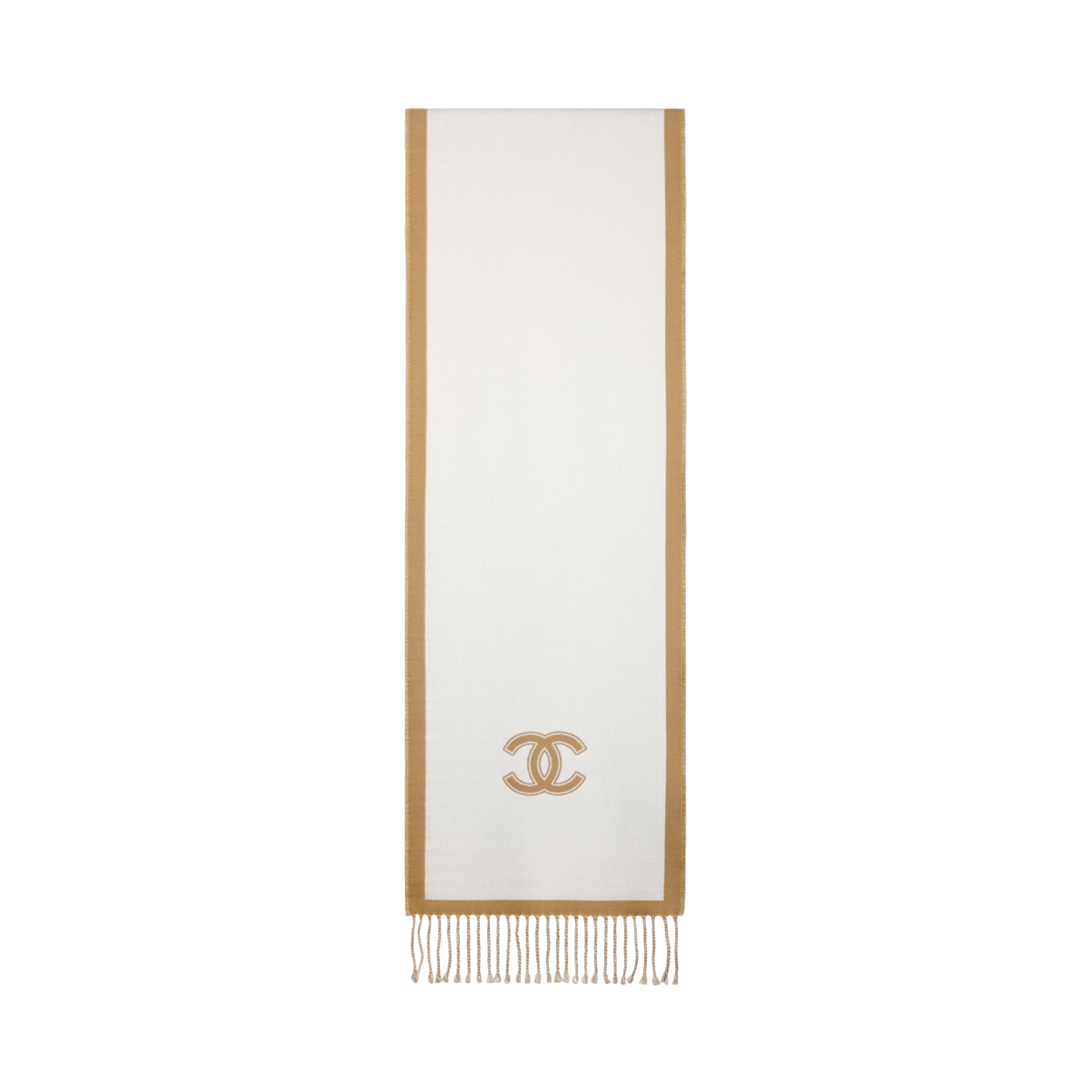Ворсистый шарф Chanel Wool Scarf (какие-то узоры / каки) — фото 2