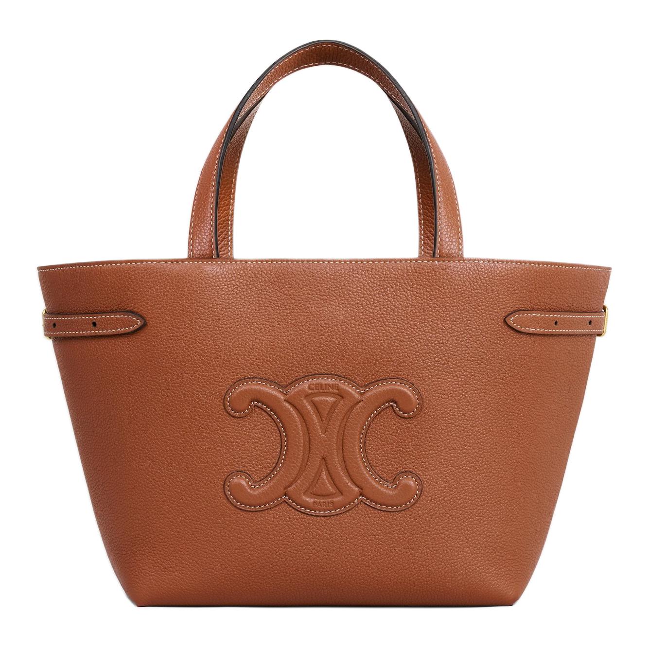 Женская сумка CELINE Cabas Triomphe Mini (коричневая)