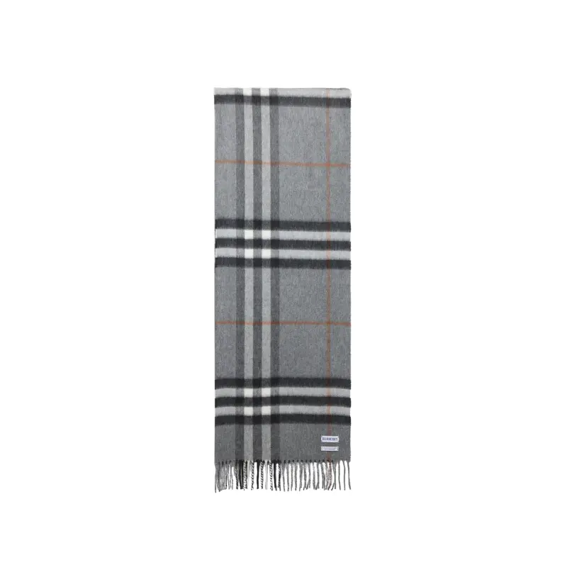 Burberry Check Pattern Fringed Scarf