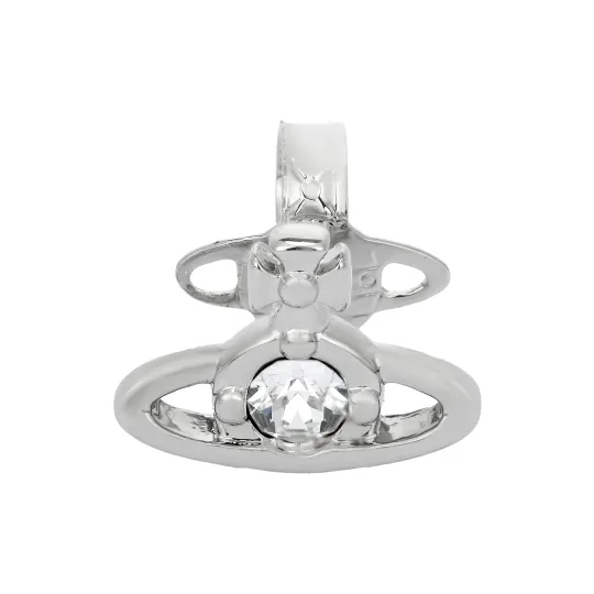 Vivienne Westwood Brass Cubic Zirconia Stud Earrings Unisex Single Silver