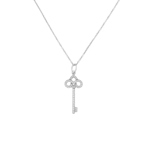 TIFFANY & CO. White Gold Diamonds Charms & Pendants Women's Silver