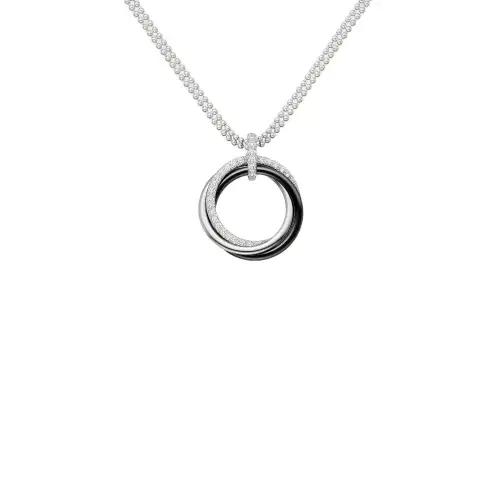 CARTIER Trinity Series 18K Gold Diamond Necklaces Unisex White Gold/Black
