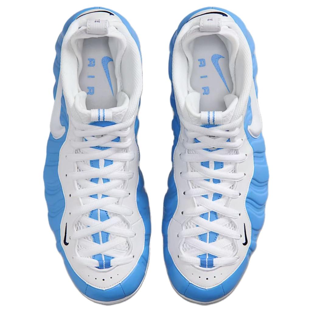 Nike Foamposite Pro Slip Resistant Abrasion Resistant High top Basketball Shoes Unisex Blue White