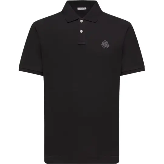 Moncler Moncler SS26 Нашивка с логотипом Хлопковая рубашка-пике с нашивкой-логотипом на кнопках рубашка-поло с короткими рукавами для мужчин