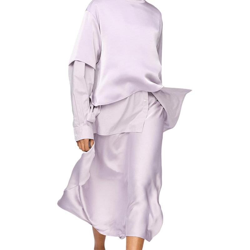 Женская юбка UNIQLO x Clare Waight Keller Satin Skirt (зеленая)
