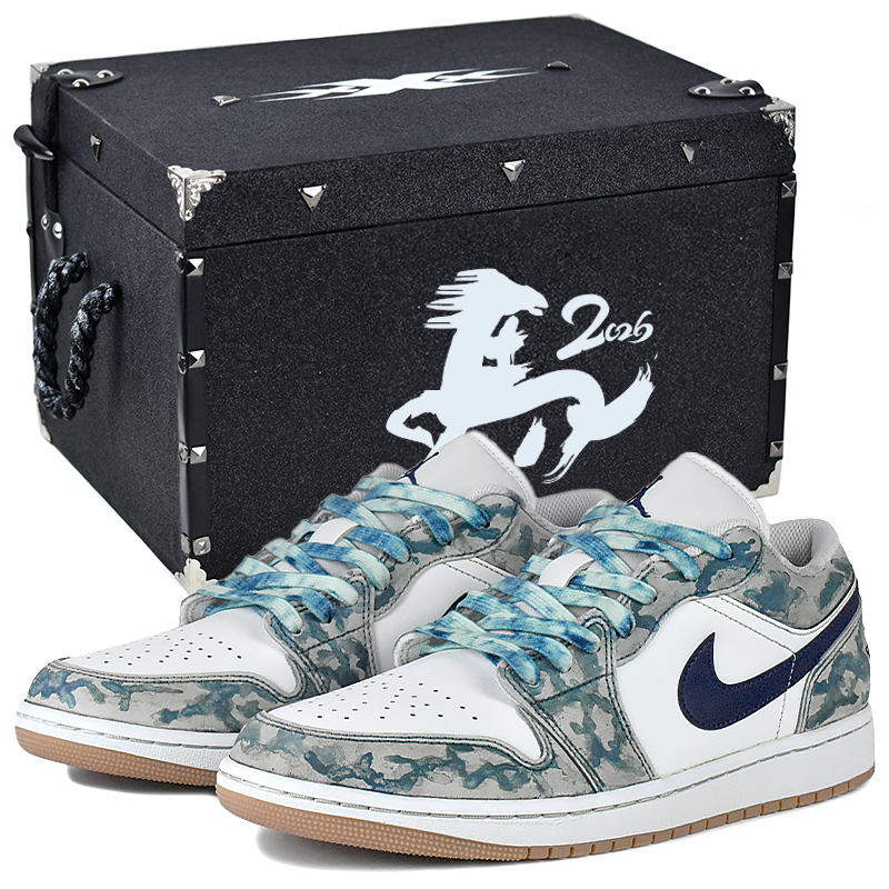 Jordan Air Jordan 1 Low top Vintage Basketball Shoes Unisex White Gray