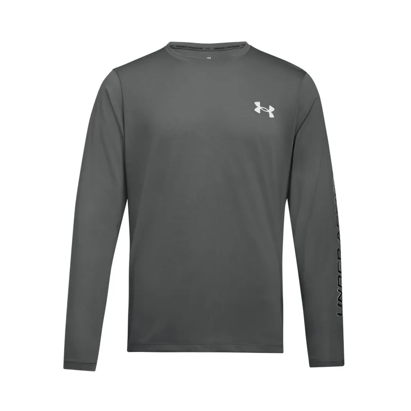 Under Armour SS25 EF Perf Graphic Long Sleeved T Shirt Men's Castle Rock Gray