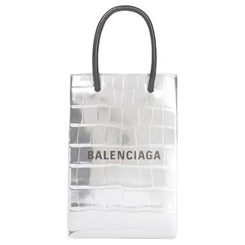 Balenciaga Calfskin Handbag Regular Women's Silver