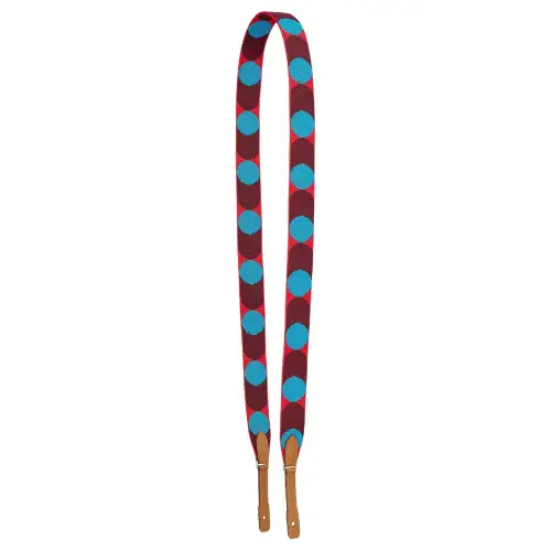 HERMES Sangle Flipperball Canvas With Swift Calfskin Bag Straps Women's Heart Red & Frida Blue & Gold