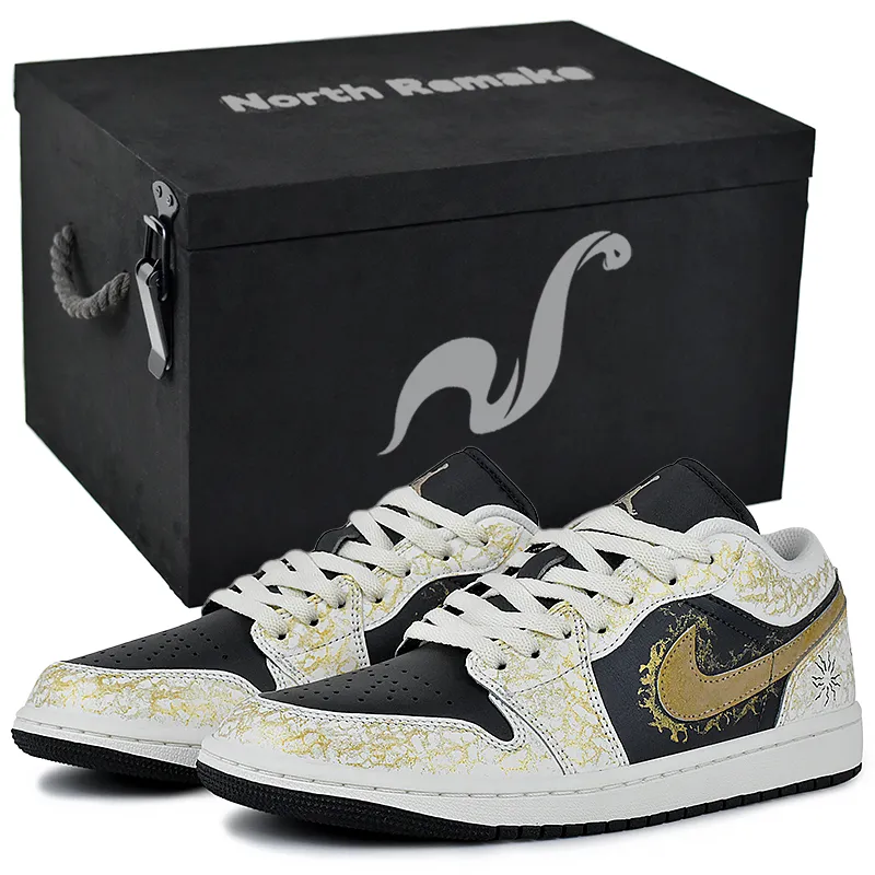 Jordan Air Jordan 1 Abrasion Resistant Low top Vintage Basketball Shoes Men's Black White