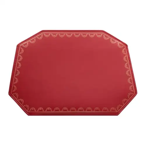 CARTIER Guirlande Cow Leather Clutch Women's Red
