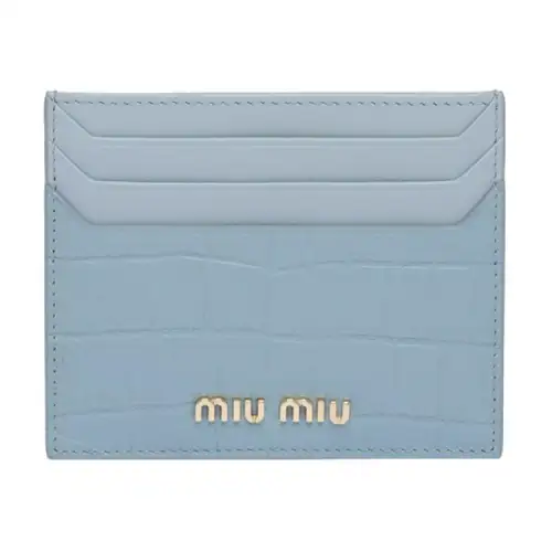 MIU MIU Artificial Leather Wallet Women's Blue