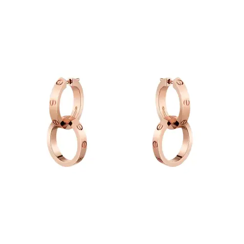 CARTIER LOVE Earrings Unisex Rose Gold