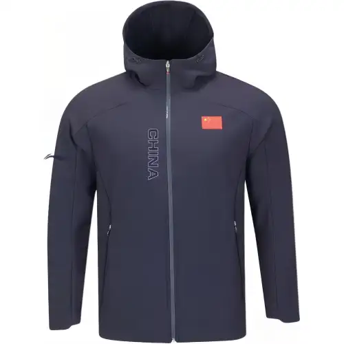 Li Ning Trench Coats Women's Deep Blue Hooded Moderate Other