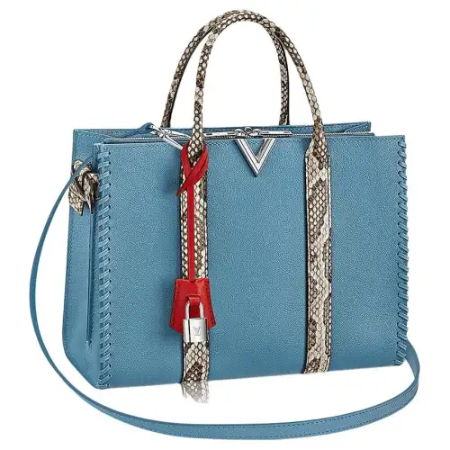 LOUIS VUITTON Python Skin With Cow Leather Tote Bag, Shopping Bag, Shoulder Bag, Crossbody Bag, Handbag Medium Women's