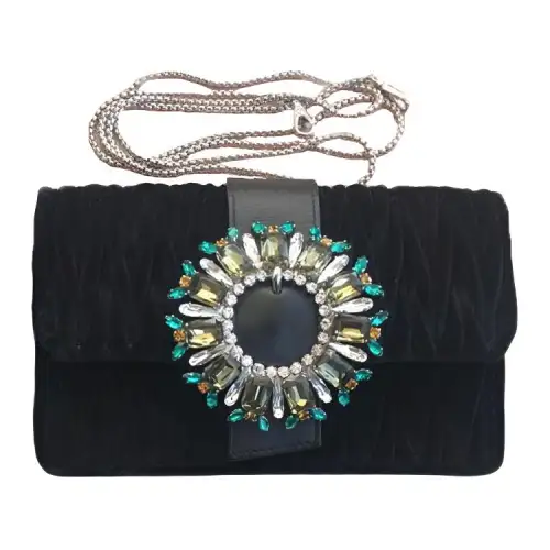 MIU MIU Leather Shoulder Bag, Crossbody Bag Women's Black