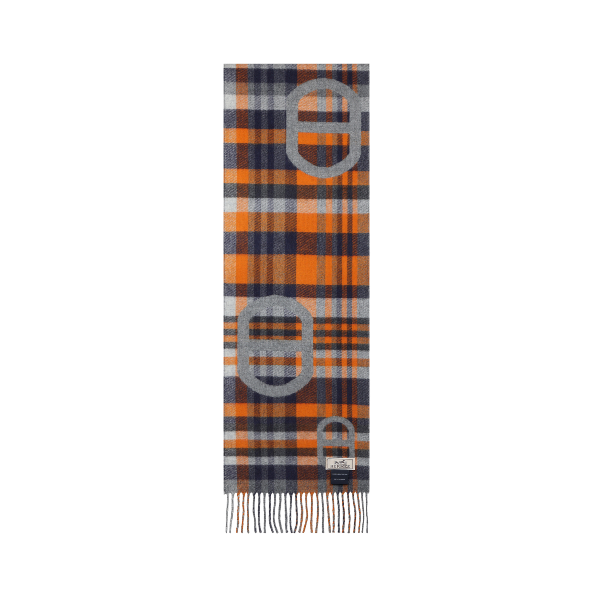 Шарф Hermes Tartan Maillons (серый) — фото 2