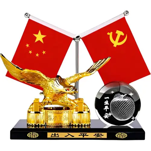 Ouchen 2026 Car Ornament Eagle Five-Star Little Red Flag Car Car Decoration Supplies Car Center Console Perfume Exhibition Ambition Eagle Car Ornament Universal