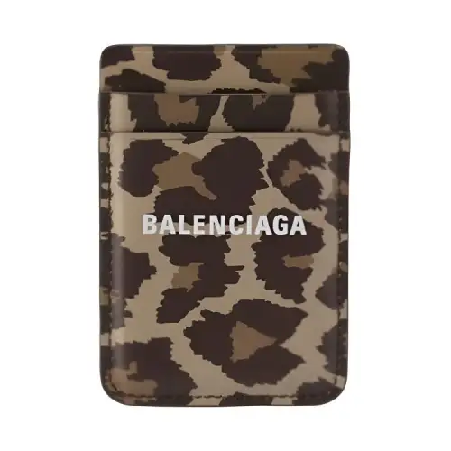 Balenciaga Cow Leather Card Holder Women's Brown