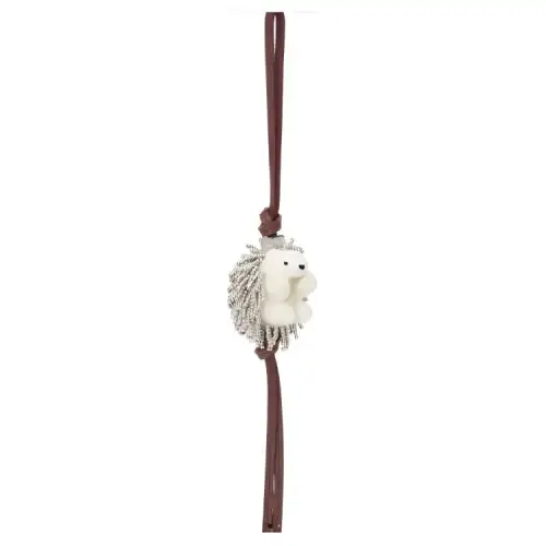 LOEWE Felt With Cow Leather Bag Strap Accessory Bag Women's Meat White & Silver