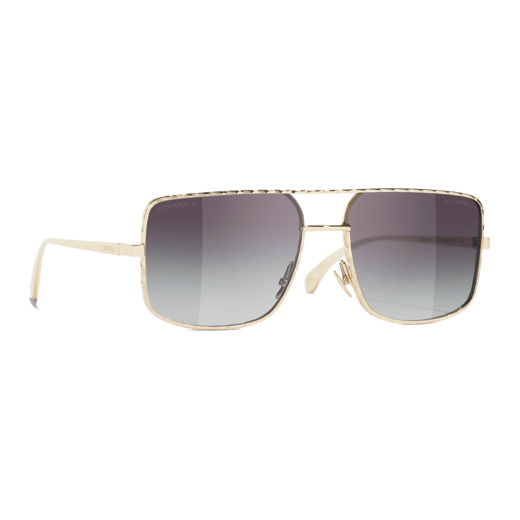 Женские очки Chanel Aviator (золотые) — фото 2
