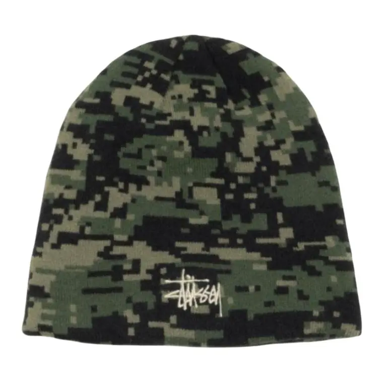 Stussy patterned beanie hat