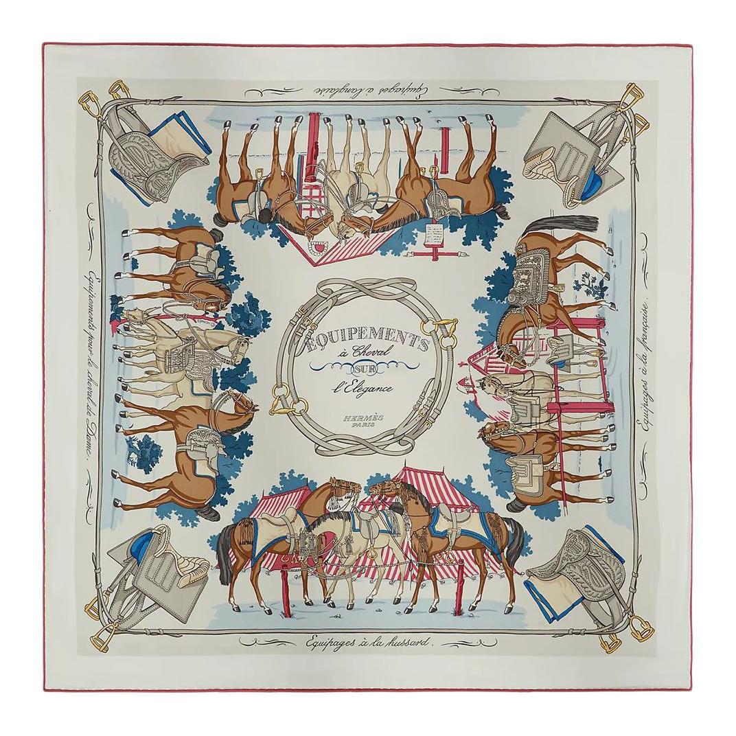 Женский платок Hermes Silk Scarf (серый/розовый)