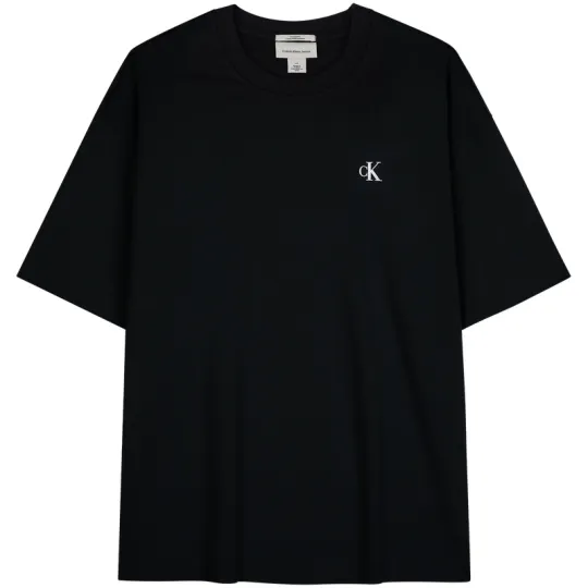 CALVIN KLEIN Джинсы из чистого хлопка, повседневная свободная футболка с короткими рукавами и принтом для поездок на работу, одинаковый стиль для мужчин и женщин