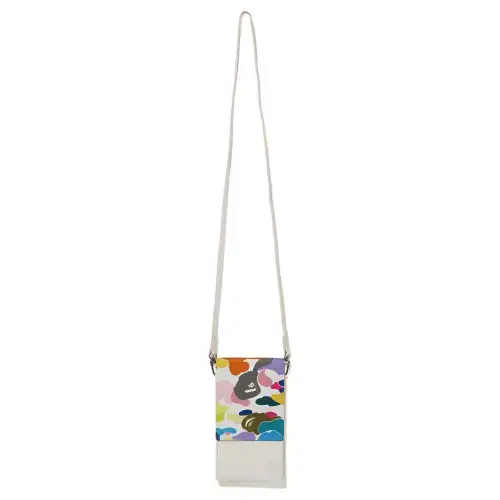 A BATHING APE Fabric Card Holder, Shoulder Bag, Crossbody Bag Unisex White