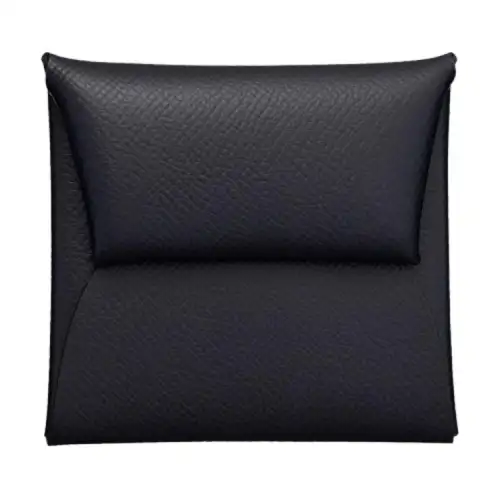 HERMES Bastia Epsom Calfskin Wallet Women's Black