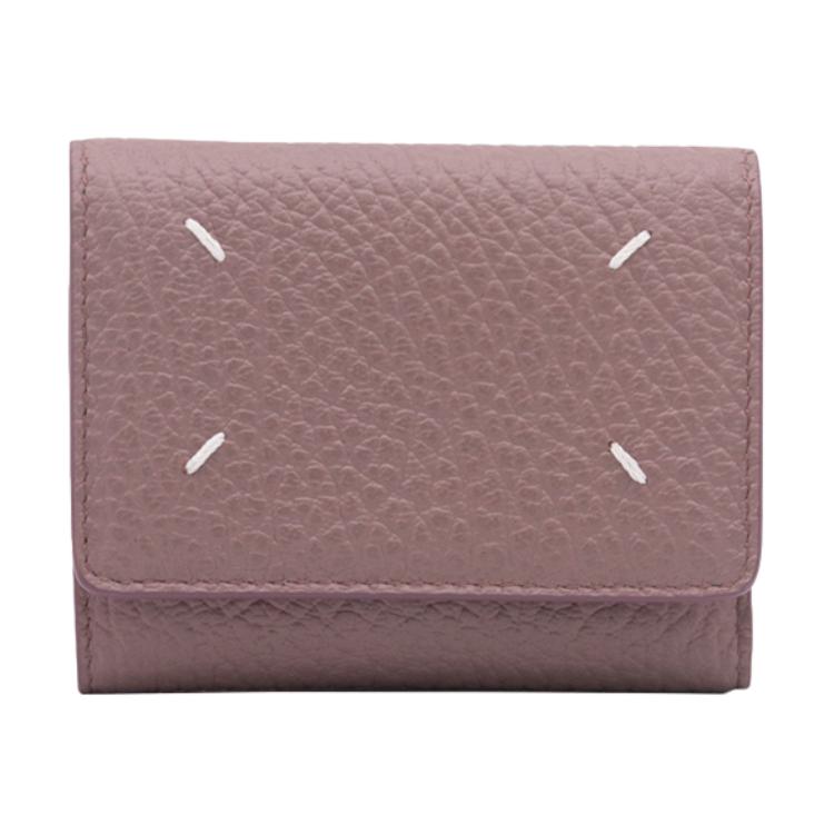 Maison Margiela Maison Margiela Signature Four-Stitch Logo Number Pattern Calfskin Wallet Women's Rose Pink