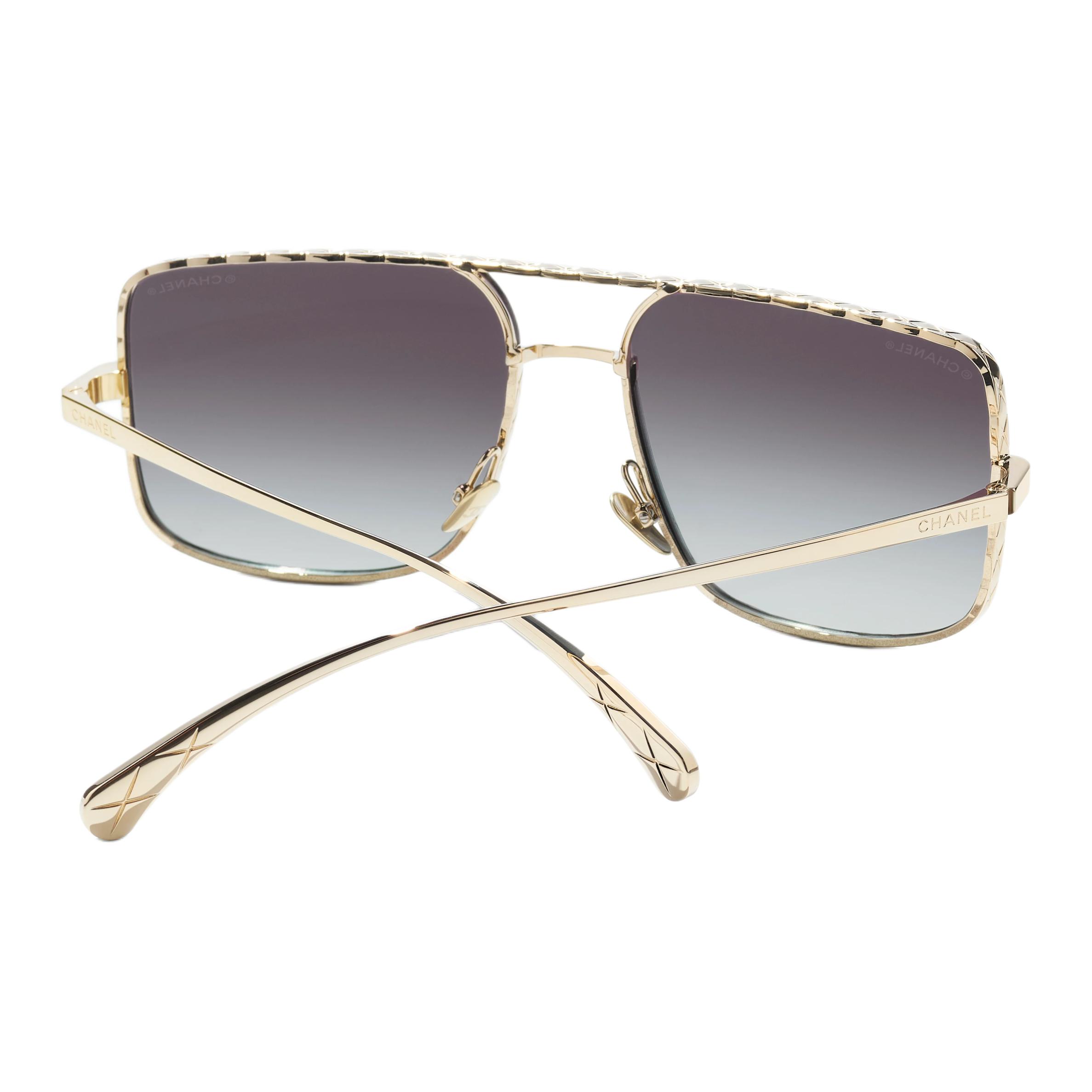 Женские очки Chanel Aviator (золотые) — фото 4