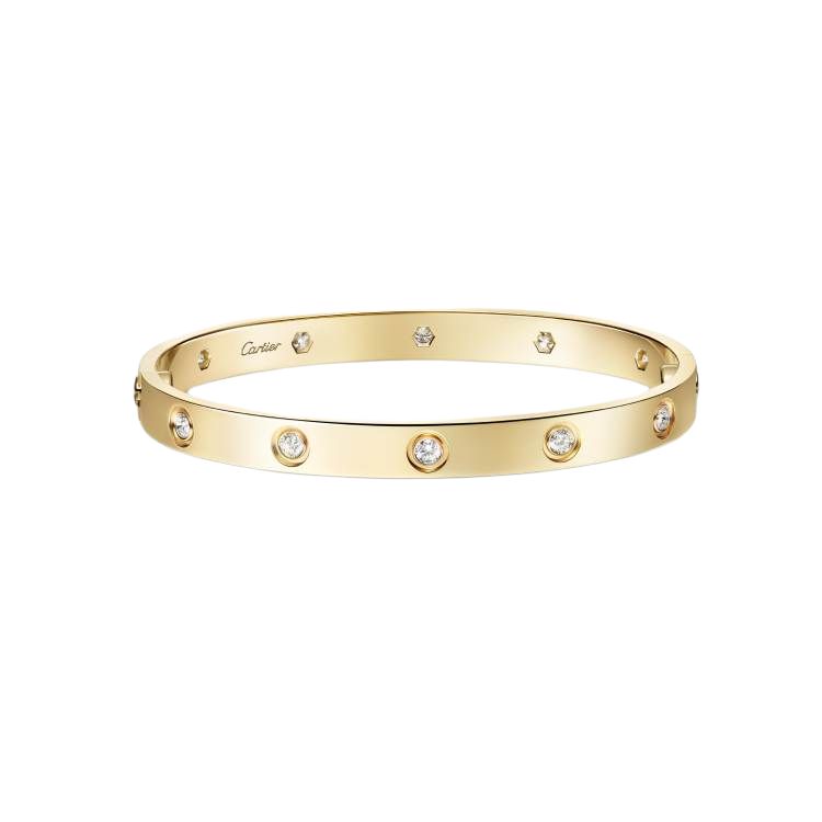 Cartier 1990-2000s 18K yellow gold Love diamond bracelet