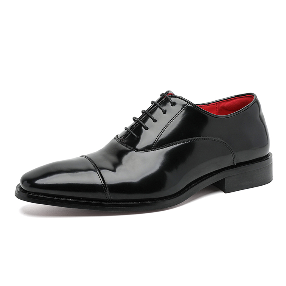 Modal classic red sole business British style retro groom and groomsmen wedding thick sole heightening derby shoes workplace wear and commuting light luxury and high-end formal leather shoes men's style