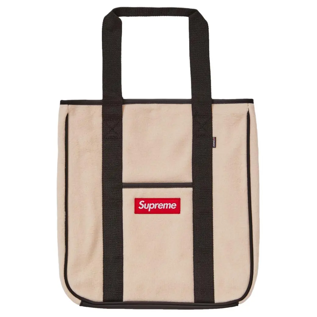 Supreme FW18 Plush Tote Bag, Shopping Bag, Handbag Regular Unisex Ecru