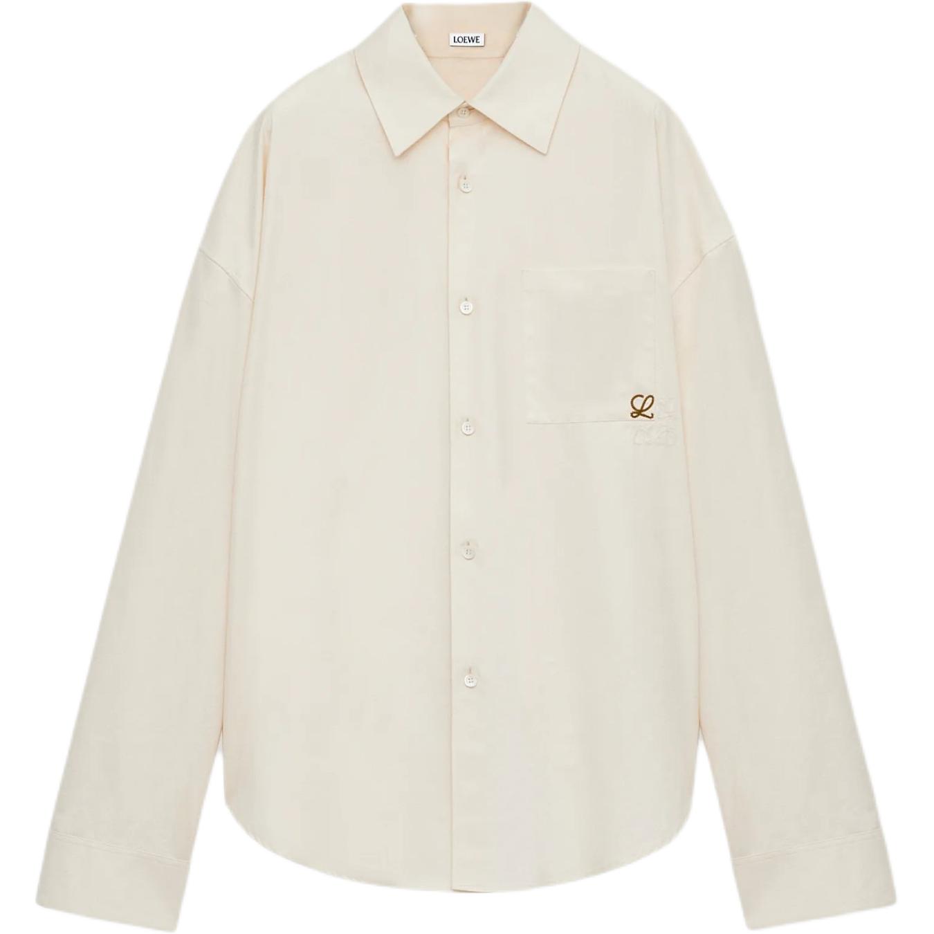 LOEWE Loewe SS26 spring and summer series cotton lapel embroidered patch pocket long-sleeved shirt for men