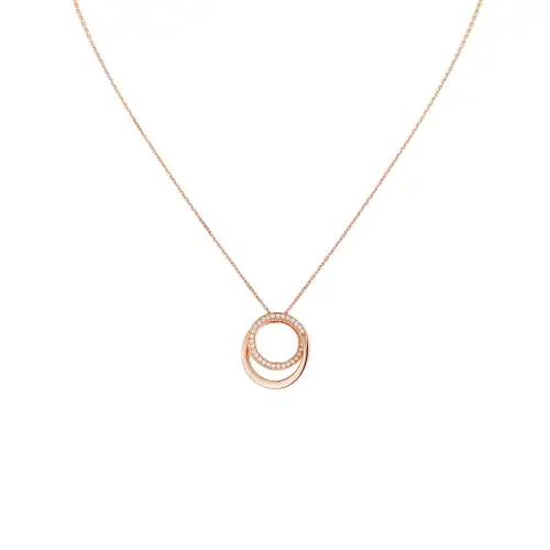 Cartier 2010s 18K Rose Gold Ethancel Diamonds Necklace