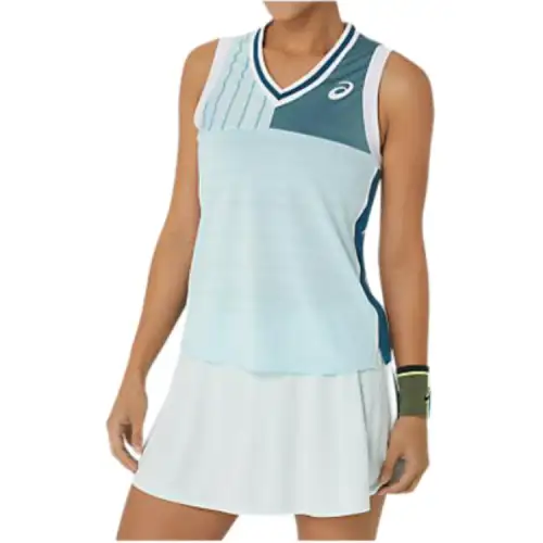ASICS Tank Tops Women's Blue V Neck Moderate Other