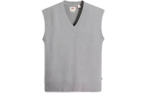 Levis Tank Tops Men's Gray V Neck Moderate Straight Fit