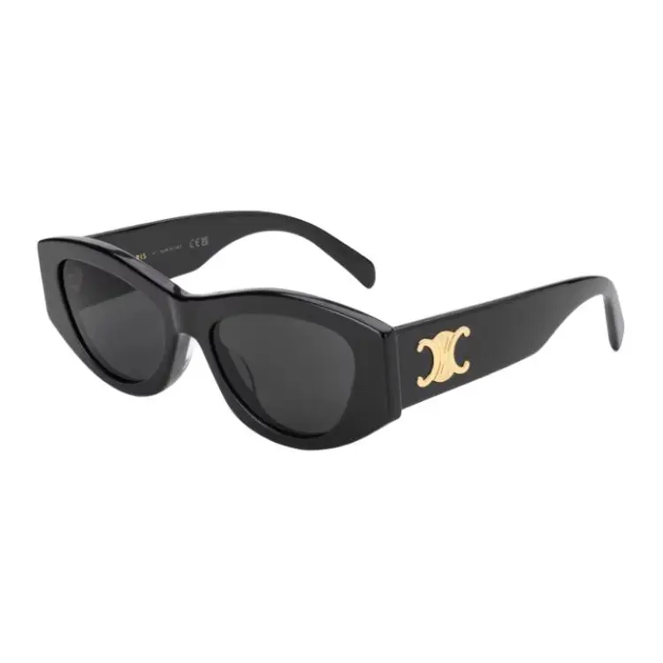 CELINE Plate Oval Sunglasses Unisex Bright Black