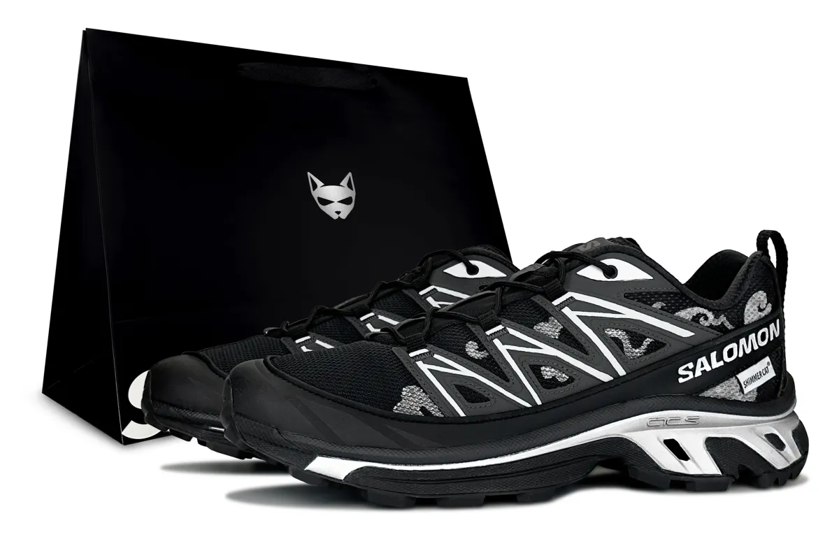 SALOMON XT 6 Career Success Shimmery Cat Fabric Cushioning Breathable Low top Outdoor Shoes Men's Obsidian Silver