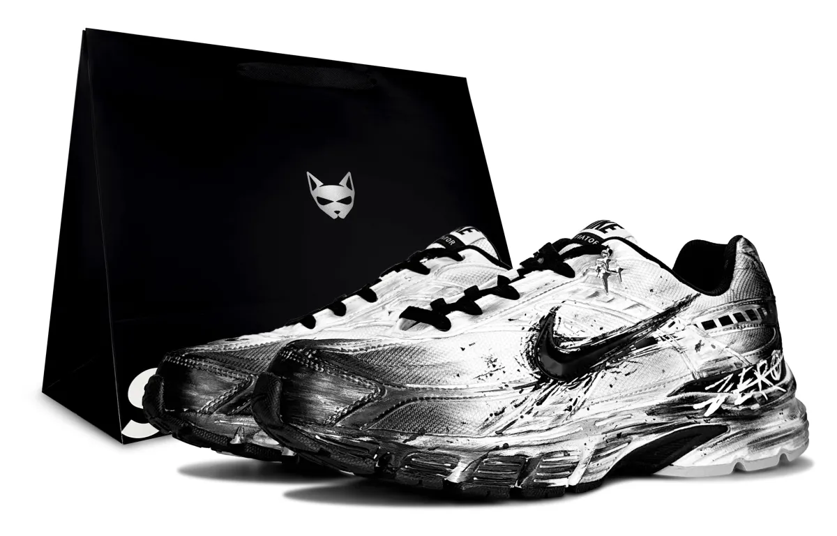 Nike Initiator Cushioning Abrasion Resistant Breathable Low top Casual City Commuting Running Shoes Men's Black White